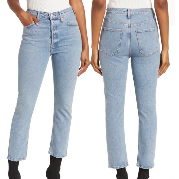 Agolde Denim - Agolde - Riley High Waist Crop Straight Leg Jeans